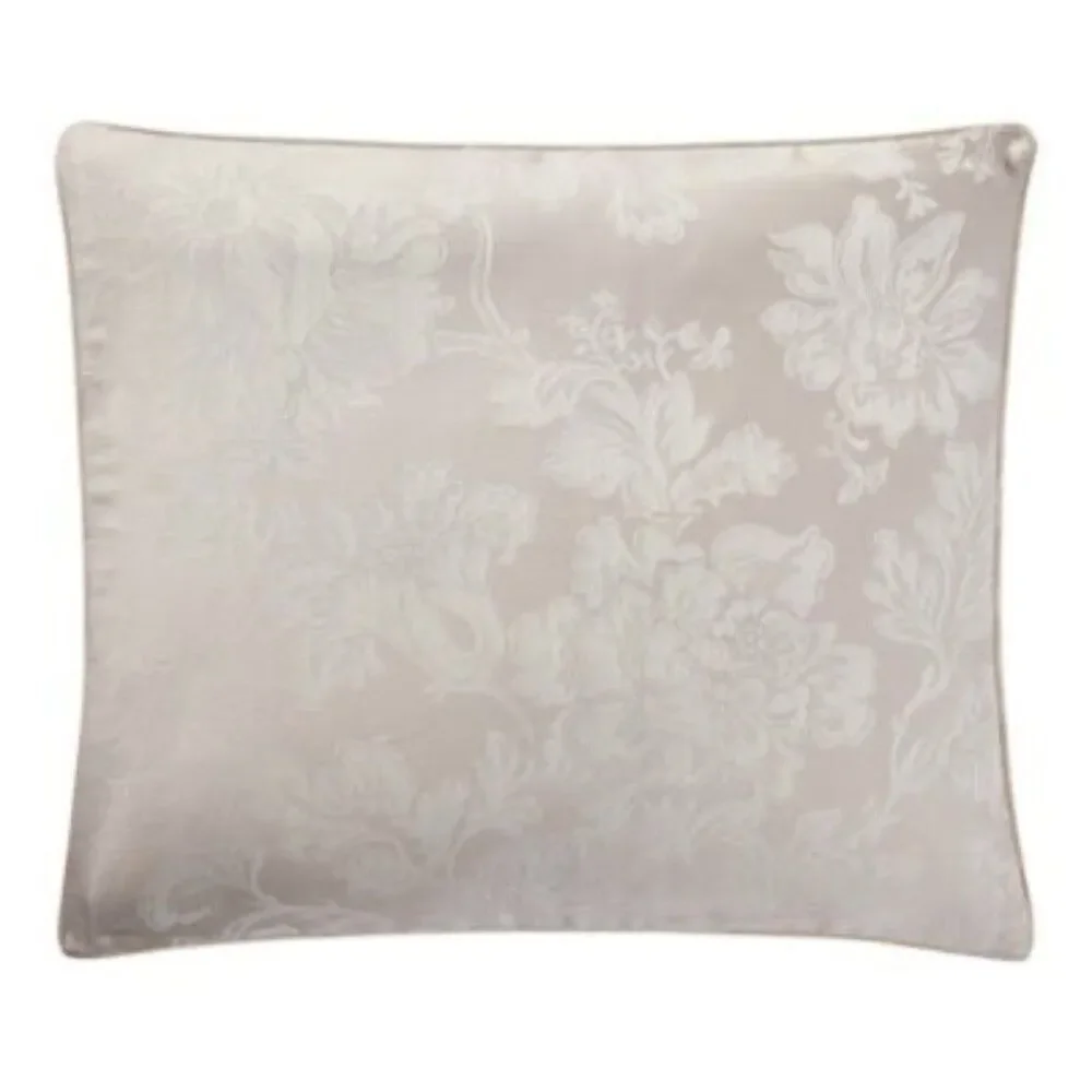 Anne De Solene Paris 2 Calliope BOUDOIR Shams Satin Jacquard Cotton Taupe Gray